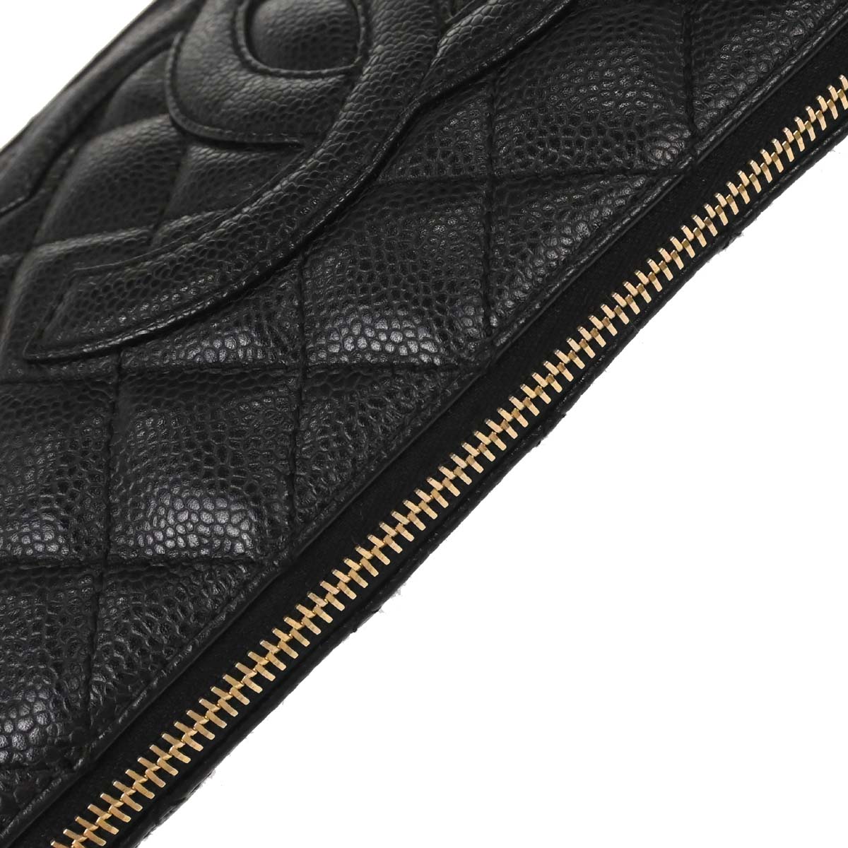 Chanel 2002-2003 Black Caviar Skin Chain Handbag