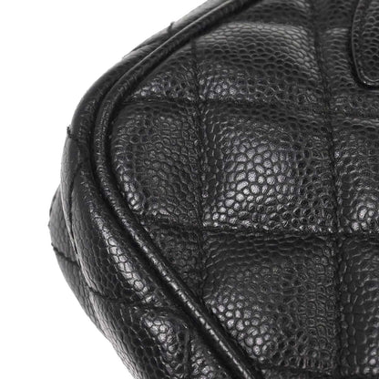 Chanel 2002-2003 Black Caviar Skin Chain Handbag