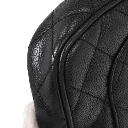 Chanel 2002-2003 Black Caviar Skin Chain Handbag