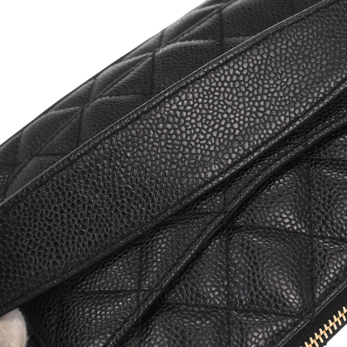 Chanel 2002-2003 Black Caviar Skin Chain Handbag