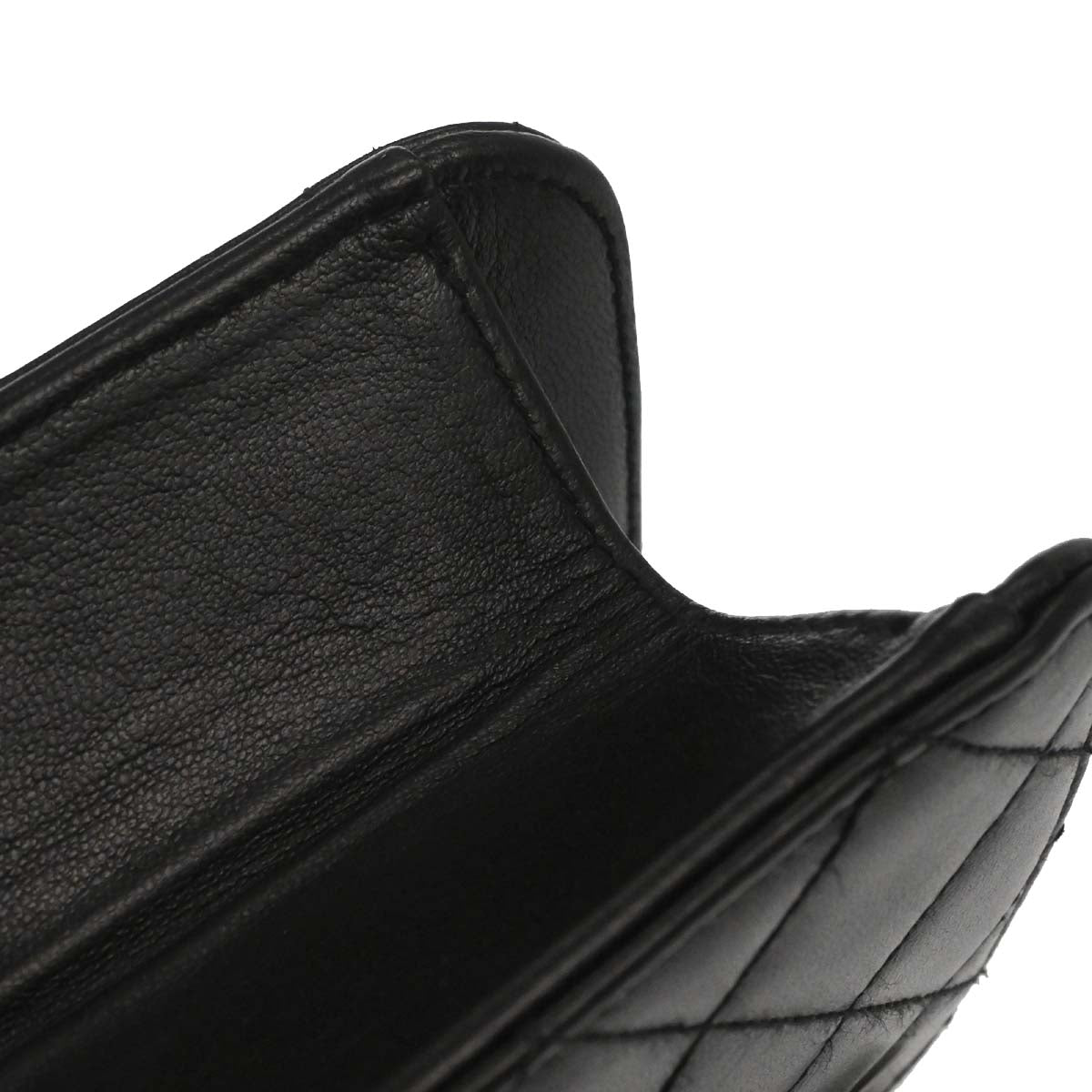 Chanel Black Lambskin Pushlock Medium Half Flap Shoulder Bag