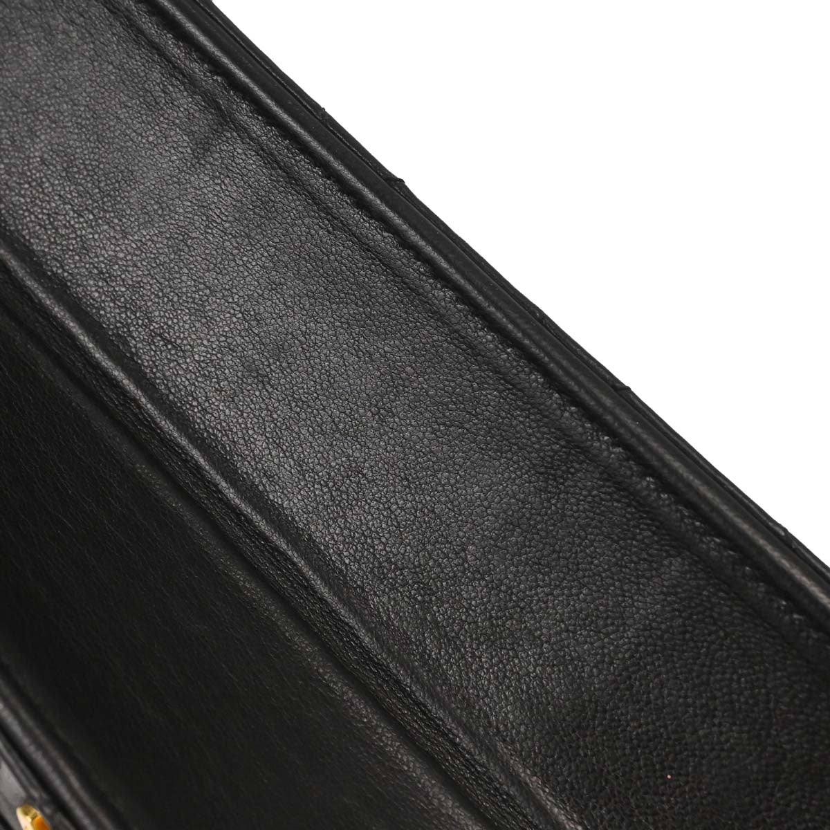 Chanel Black Lambskin Pushlock Medium Half Flap Shoulder Bag