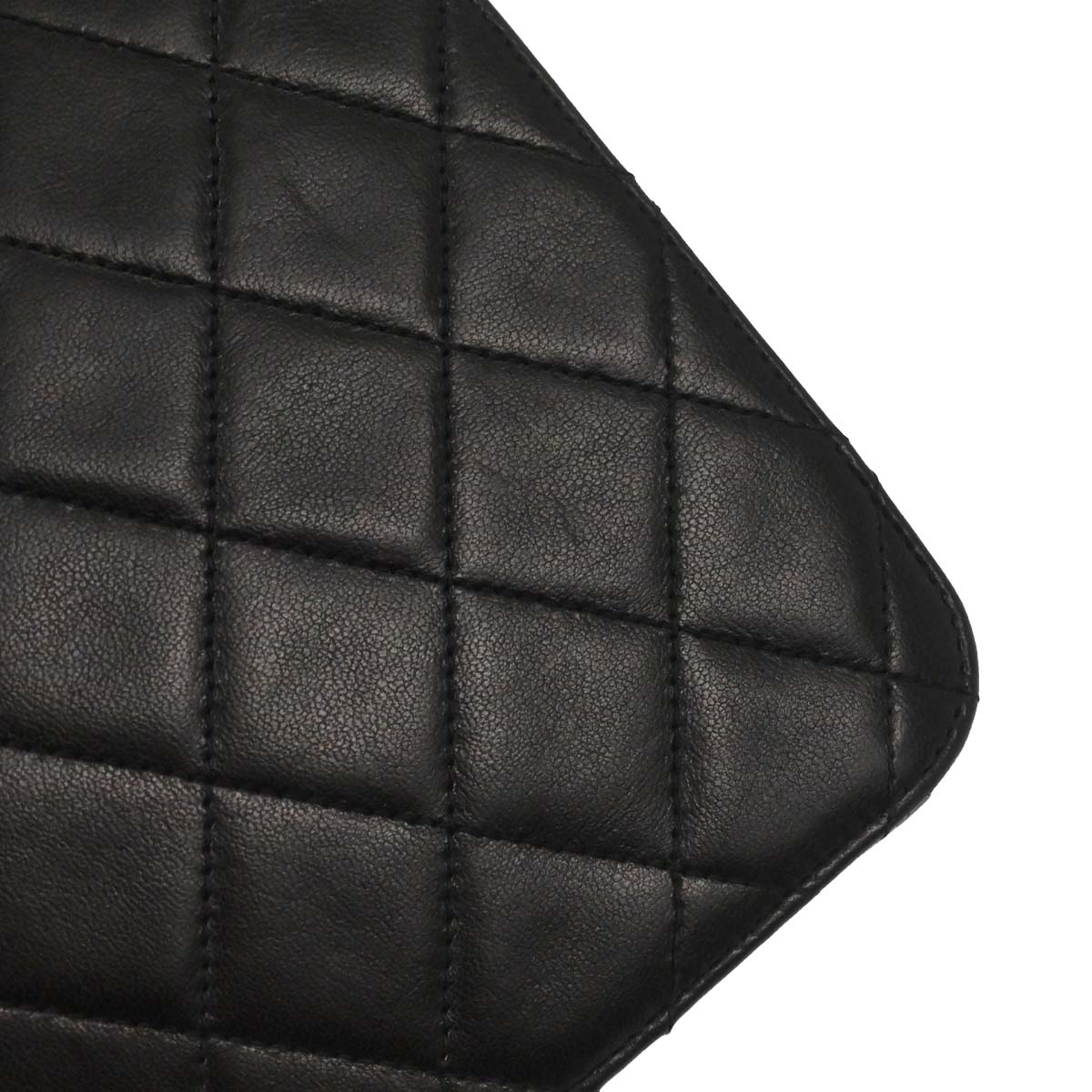 Chanel Black Lambskin Pushlock Medium Half Flap Shoulder Bag