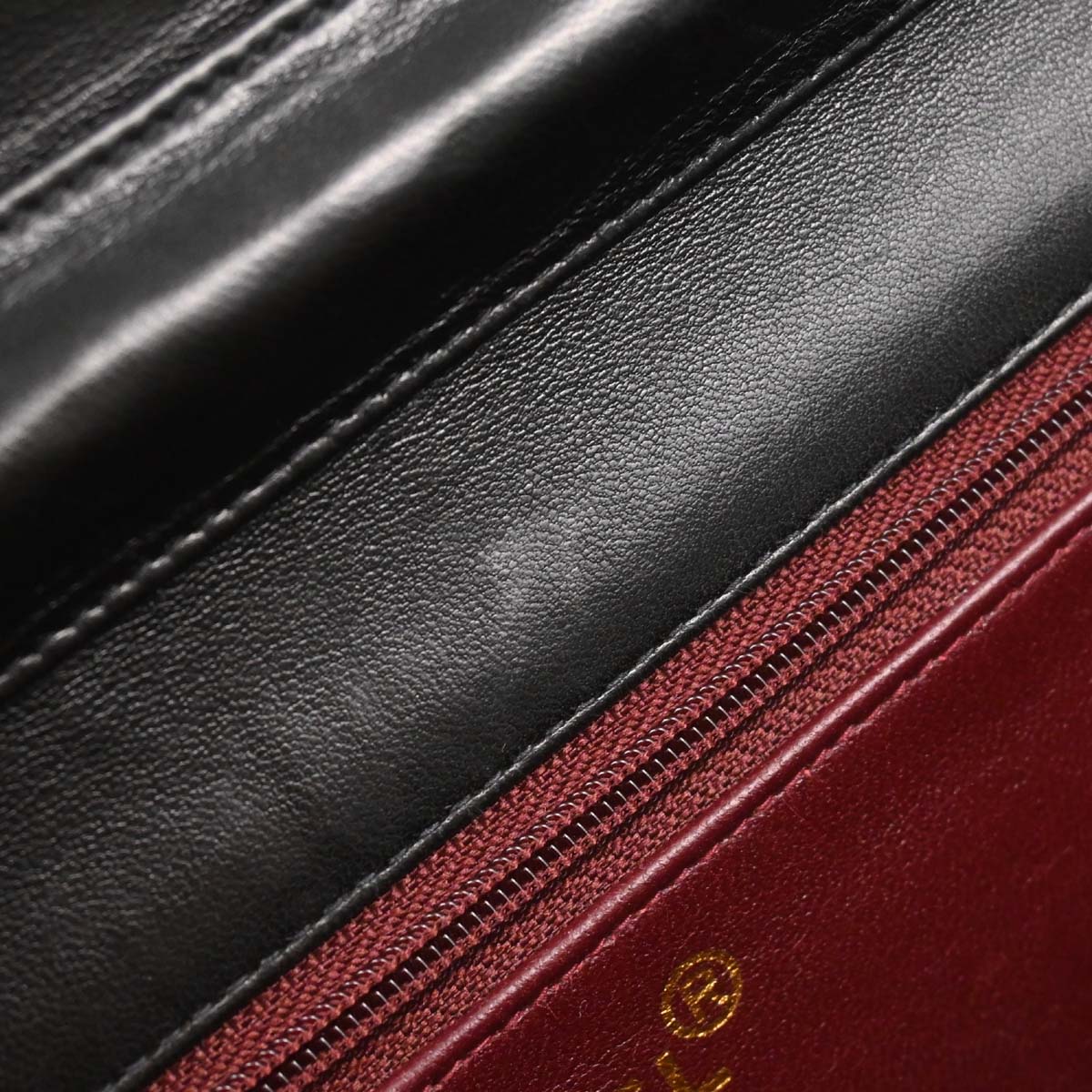 Chanel Black Lambskin Pushlock Medium Half Flap Shoulder Bag