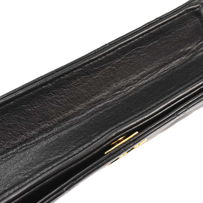 Chanel Black Lambskin Pushlock Mini Full Flap Shoulder Bag