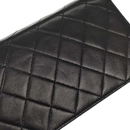Chanel Black Lambskin Pushlock Mini Full Flap Shoulder Bag