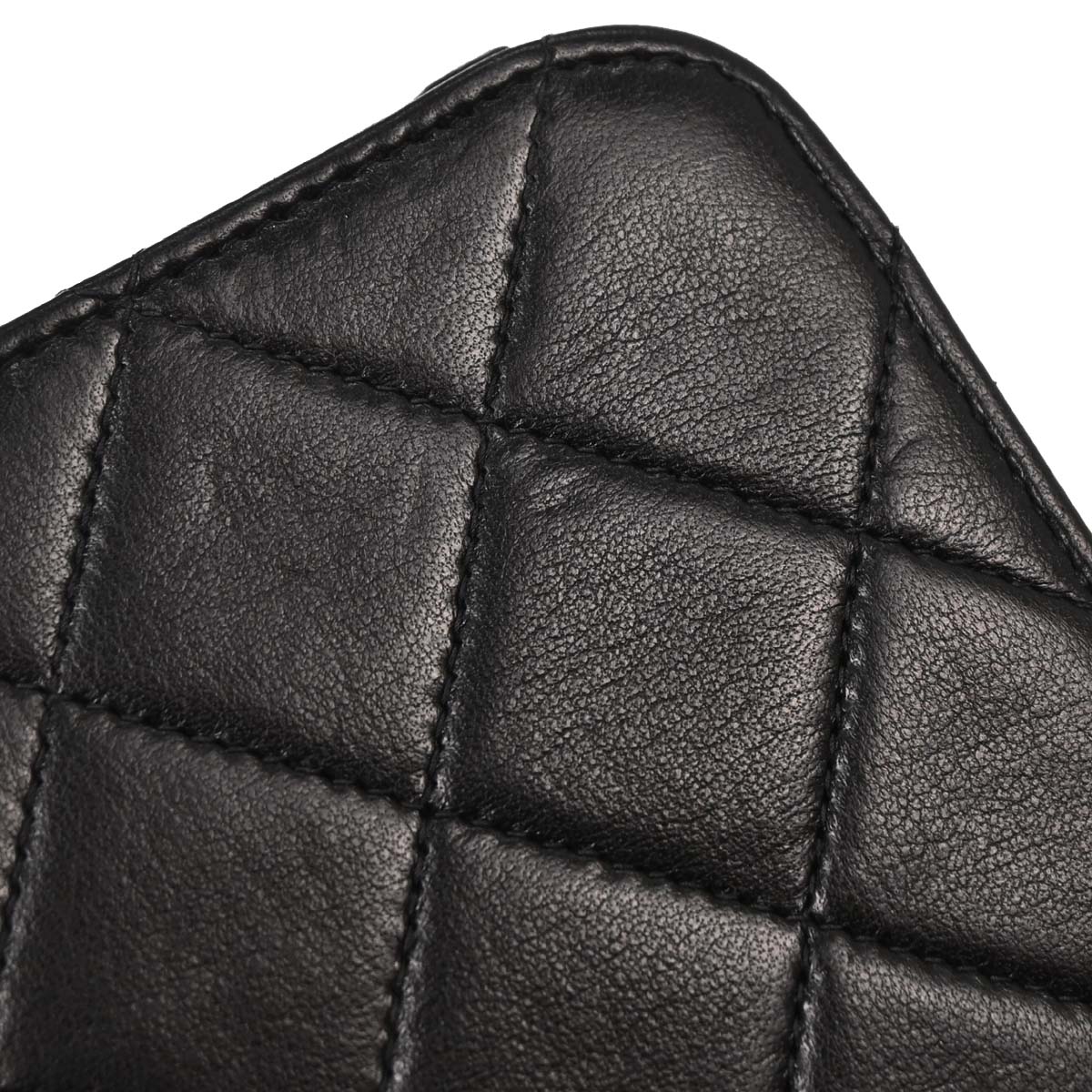 Chanel Black Lambskin Pushlock Mini Full Flap Shoulder Bag
