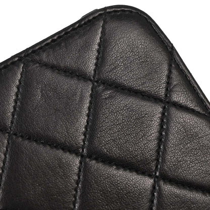 Chanel Black Lambskin Pushlock Mini Full Flap Shoulder Bag