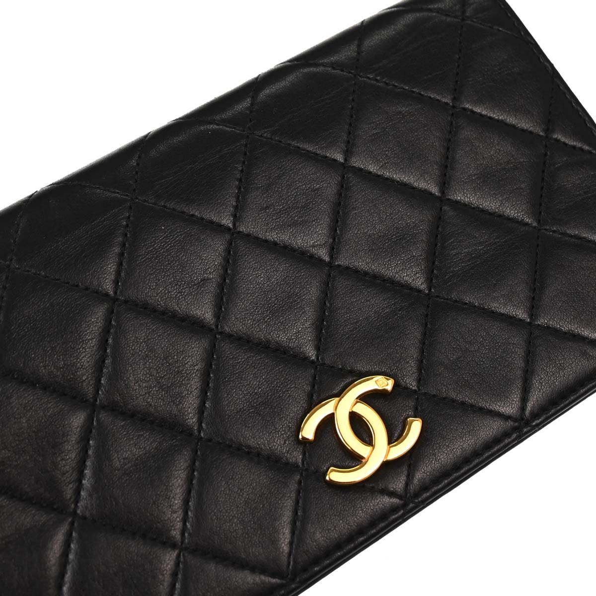 Chanel Black Lambskin Pushlock Mini Full Flap Shoulder Bag