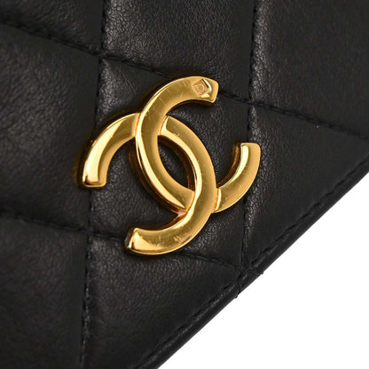 Chanel Black Lambskin Pushlock Mini Full Flap Shoulder Bag