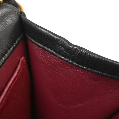 Chanel Black Lambskin Pushlock Mini Full Flap Shoulder Bag