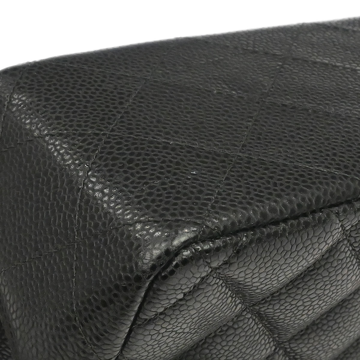 Chanel Black Caviar Skin Jumbo Classic Flap Shoulder Bag