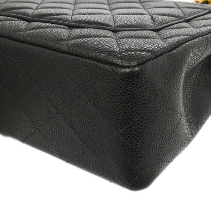 Chanel Black Caviar Skin Jumbo Classic Flap Shoulder Bag