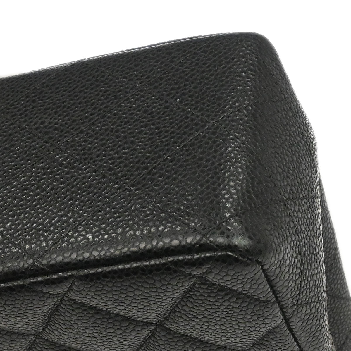 Chanel Black Caviar Skin Jumbo Classic Flap Shoulder Bag
