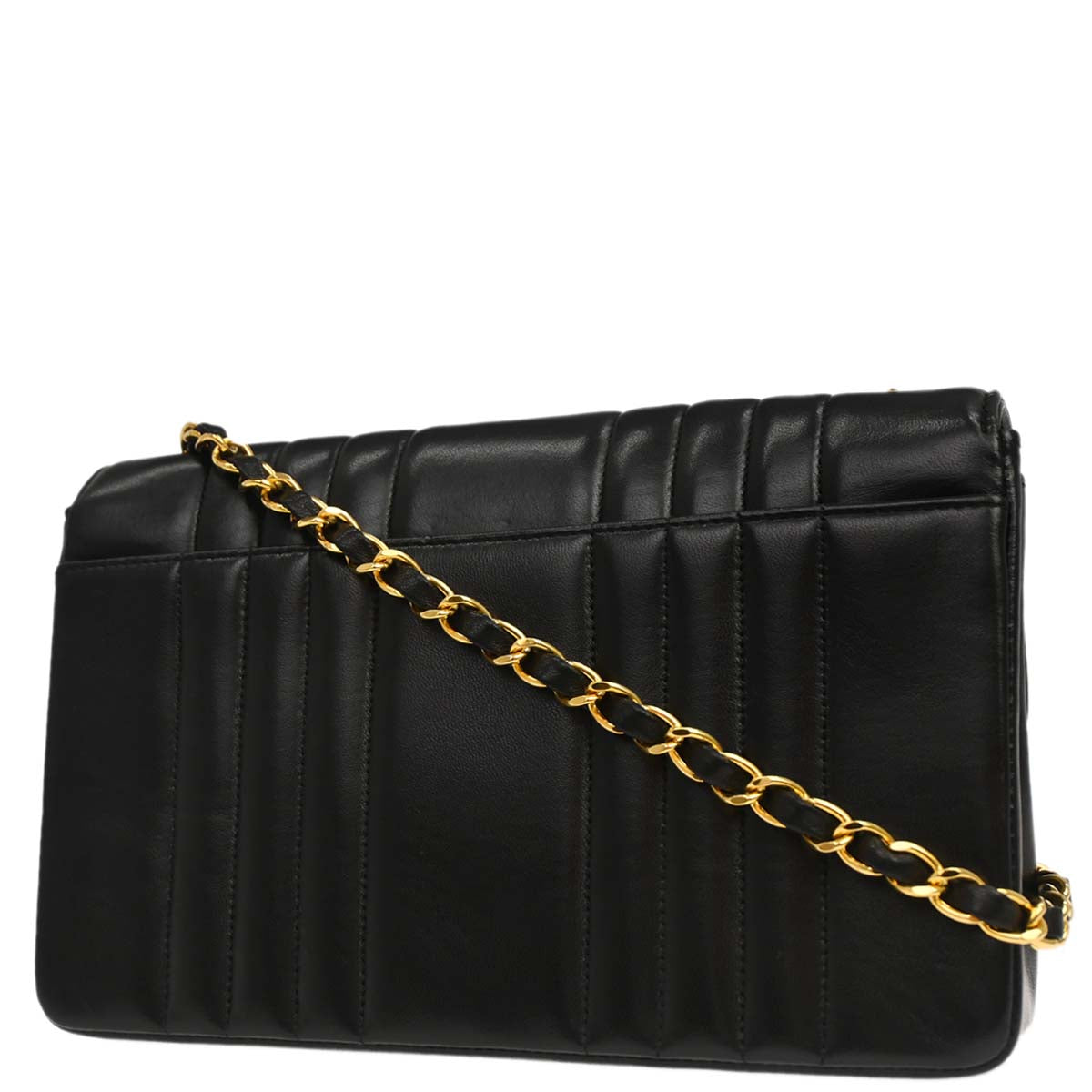 Chanel Black Lambskin Mademoiselle Single Flap Shoulder Bag