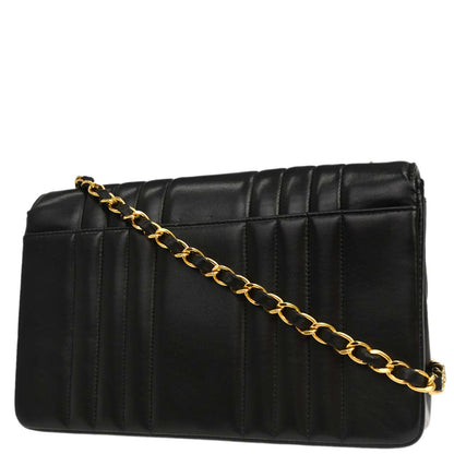 Chanel Black Lambskin Mademoiselle Single Flap Shoulder Bag