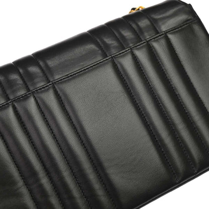 Chanel Black Lambskin Mademoiselle Single Flap Shoulder Bag
