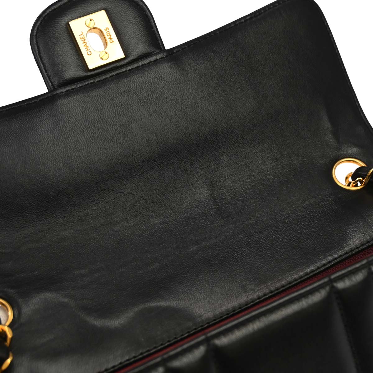 Chanel Black Lambskin Mademoiselle Single Flap Shoulder Bag
