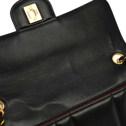 Chanel Black Lambskin Mademoiselle Single Flap Shoulder Bag