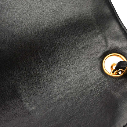 Chanel Black Lambskin Mademoiselle Single Flap Shoulder Bag