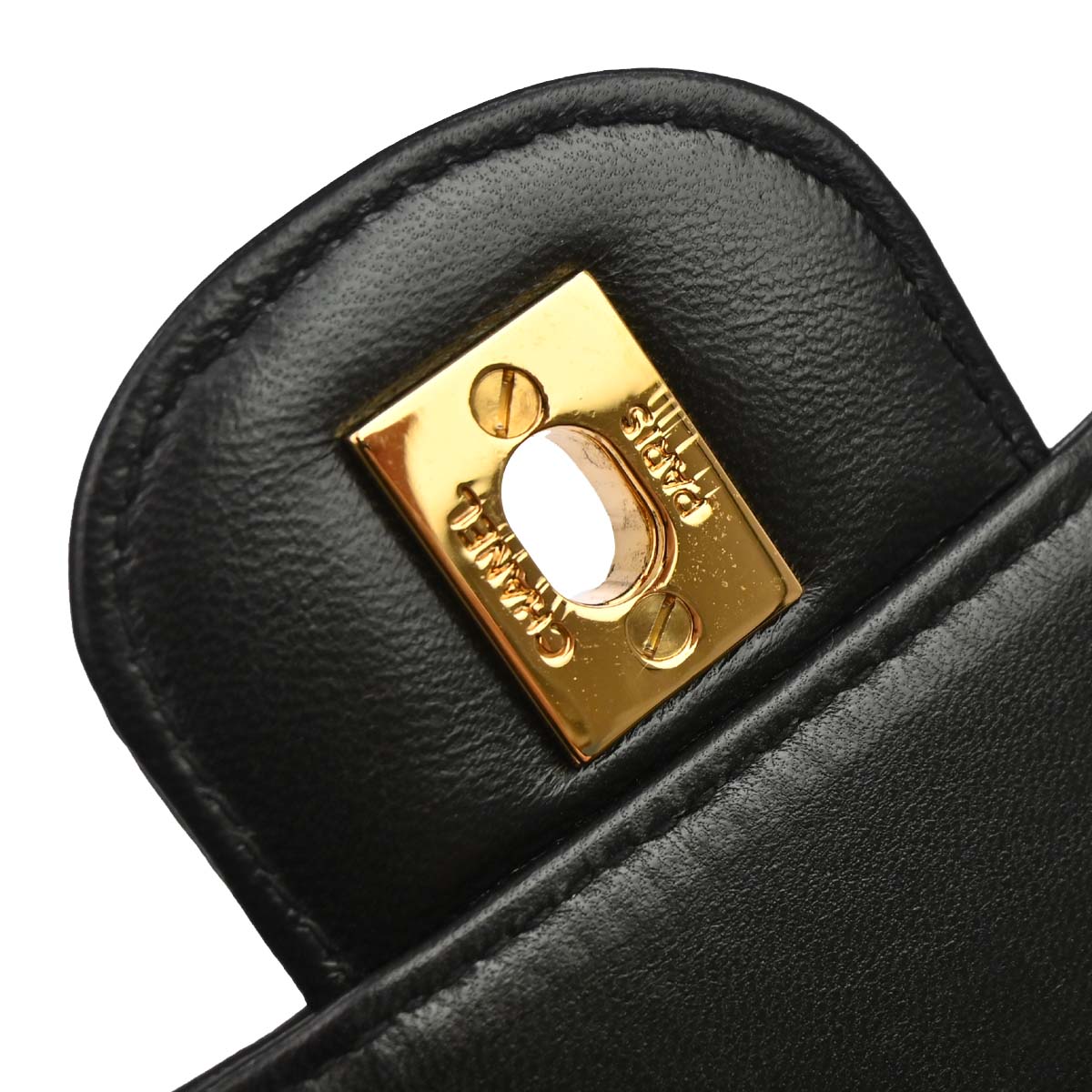 Chanel Black Lambskin Mademoiselle Single Flap Shoulder Bag