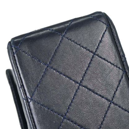 Chanel 1989-1991 Navy Lambskin Double Flap Medium Shoulder Bag