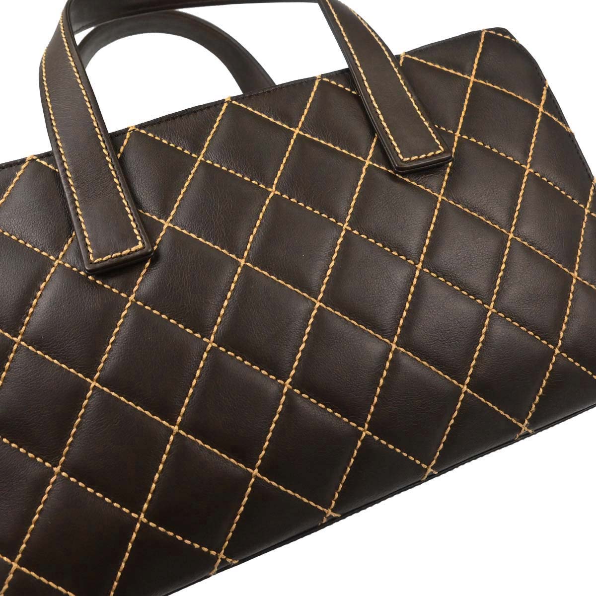 Chanel 2005-2006 Brown Calfskin Wild Stitch Handbag