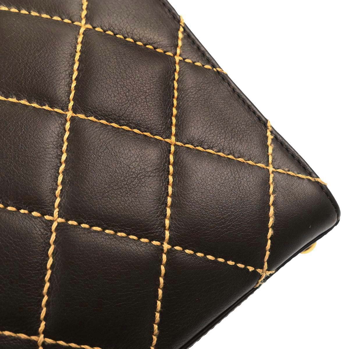 Chanel 2005-2006 Brown Calfskin Wild Stitch Handbag