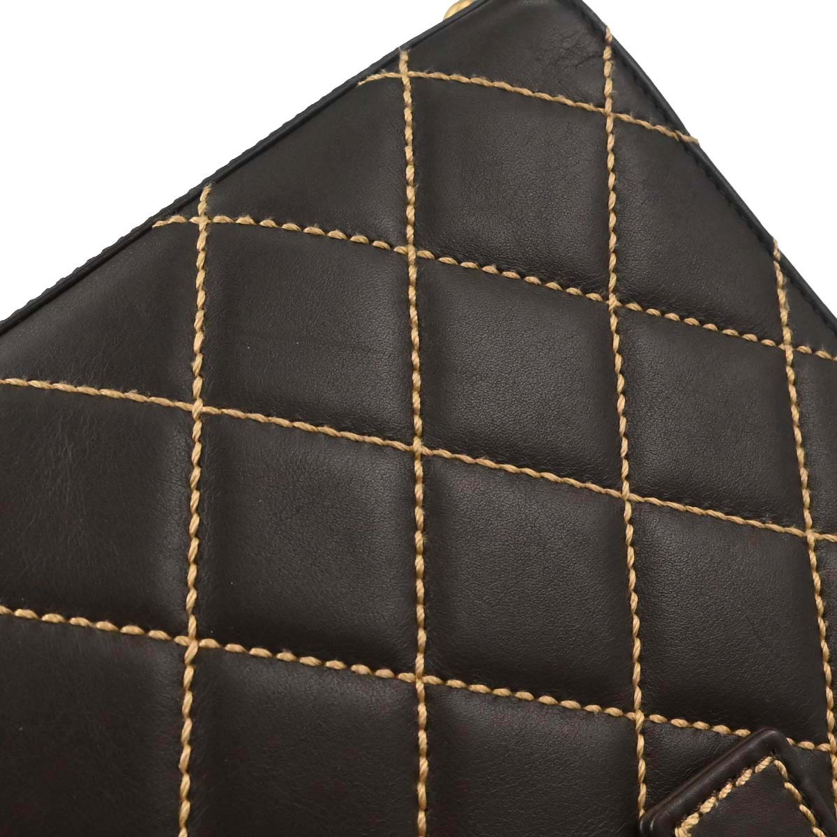Chanel 2005-2006 Brown Calfskin Wild Stitch Handbag