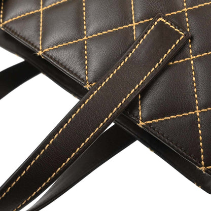 Chanel 2005-2006 Brown Calfskin Wild Stitch Handbag