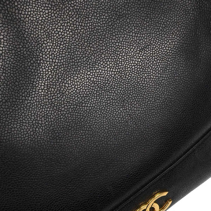 Chanel Black Caviar Skin Triple CC Shoulder Tote Bag