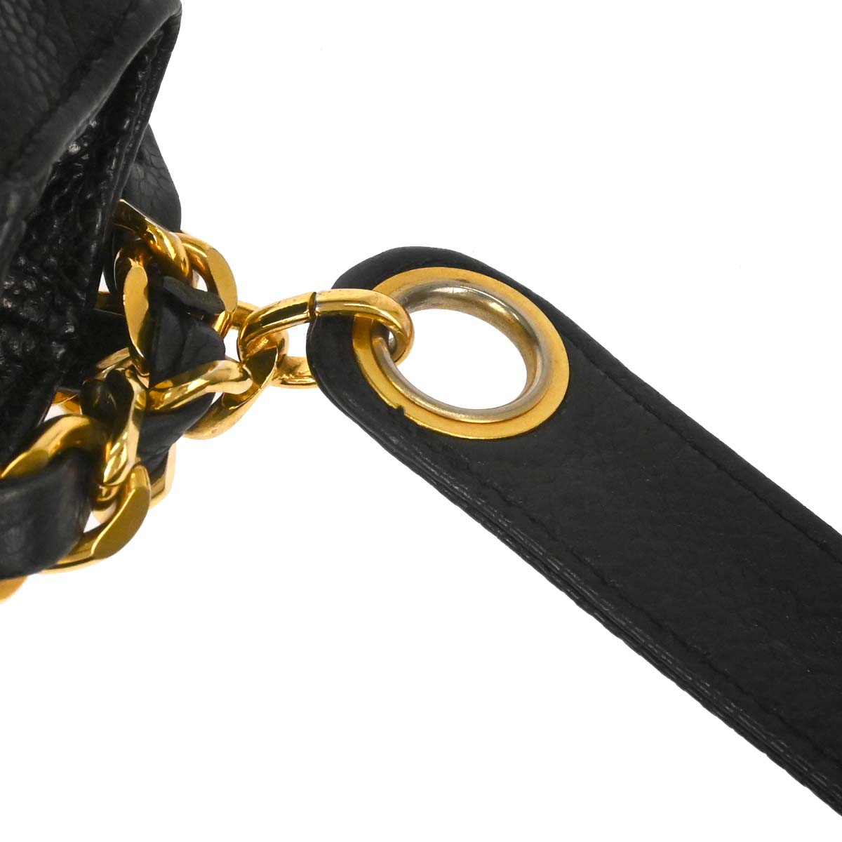 Chanel Black Caviar Skin Triple CC Shoulder Tote Bag
