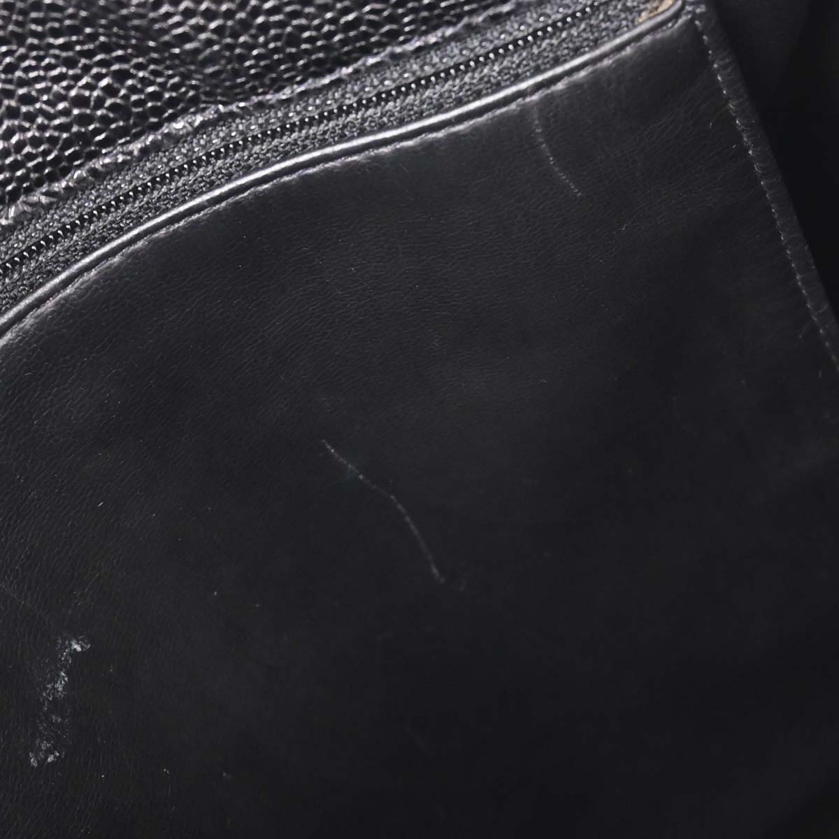 Chanel Black Caviar Skin Triple CC Shoulder Tote Bag