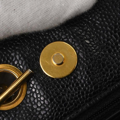 Chanel Black Caviar Skin Triple CC Shoulder Tote Bag