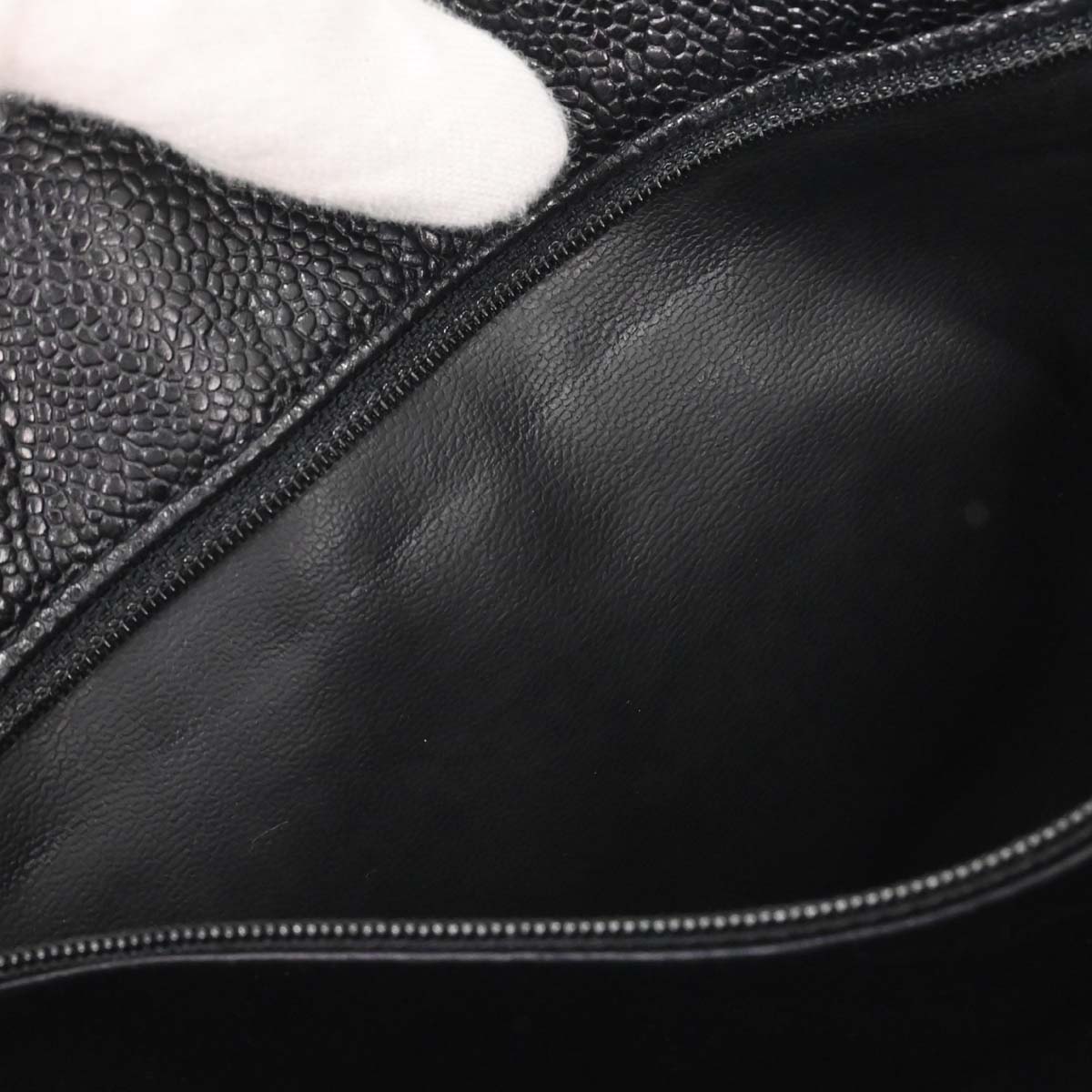 Chanel Black Caviar Skin Triple CC Shoulder Tote Bag