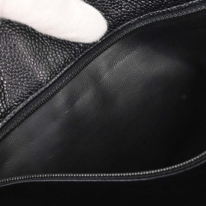 Chanel Black Caviar Skin Triple CC Shoulder Tote Bag