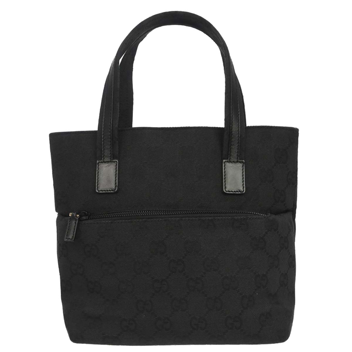 Gucci Black Canvas GG Tote Handbag