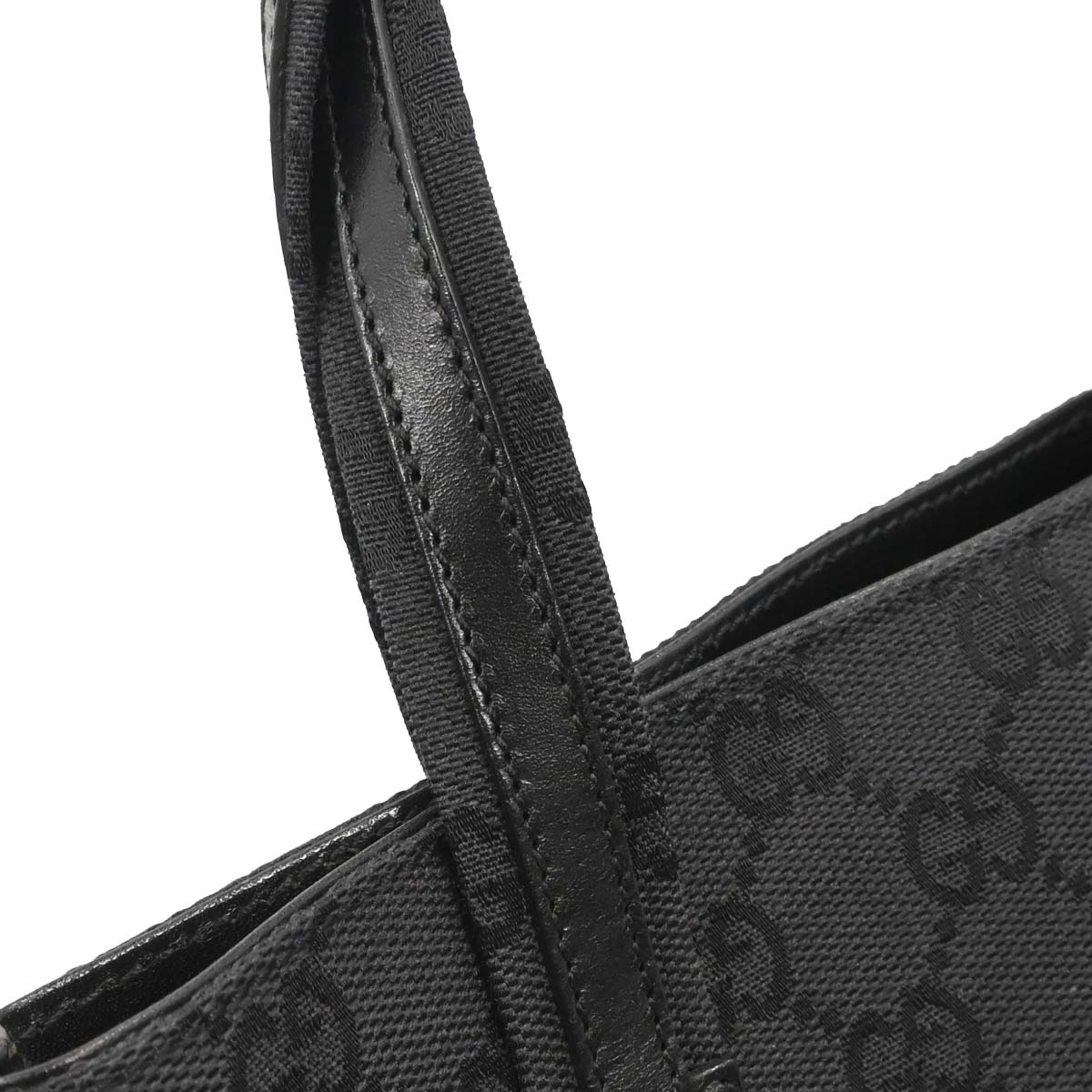 Gucci Black Canvas GG Tote Handbag