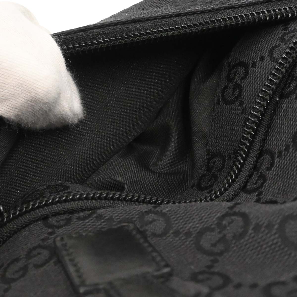 Gucci Black Canvas GG Tote Handbag