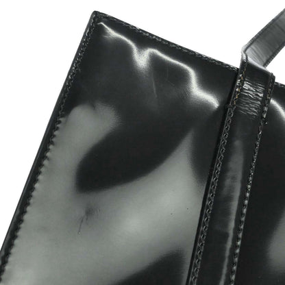 Prada Black Patent Leather Tote Shoulder Bag