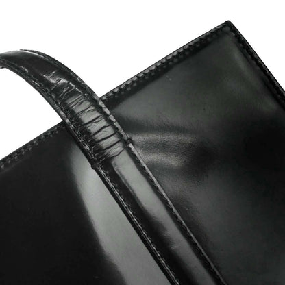 Prada Black Patent Leather Tote Shoulder Bag