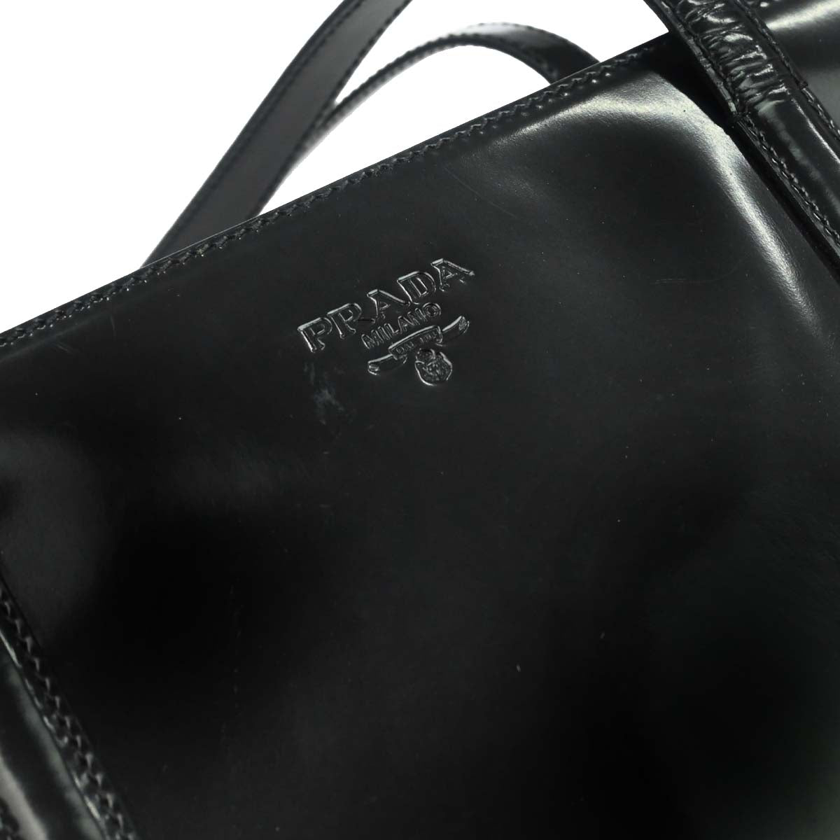 Prada Black Patent Leather Tote Shoulder Bag