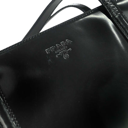 Prada Black Patent Leather Tote Shoulder Bag