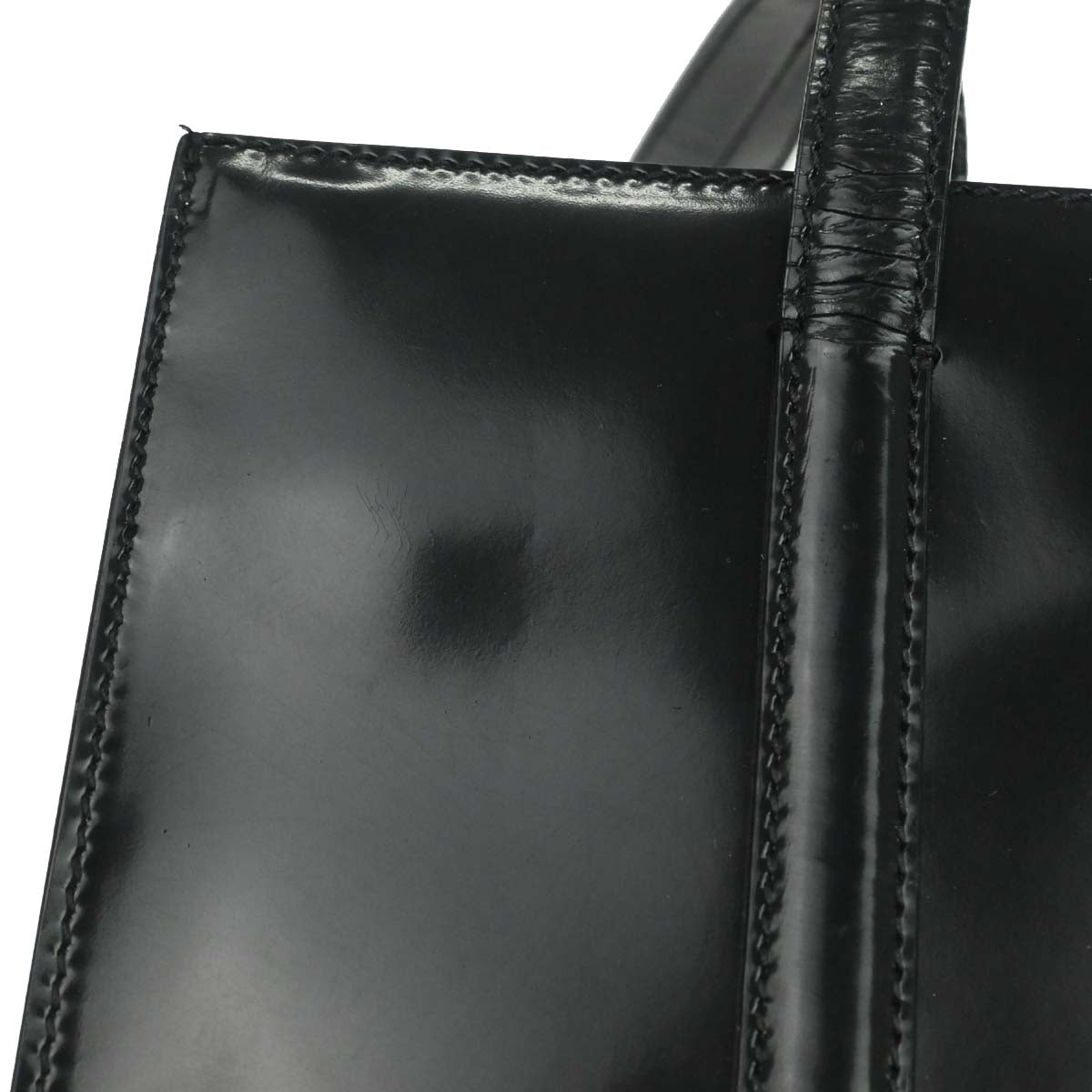 Prada Black Patent Leather Tote Shoulder Bag