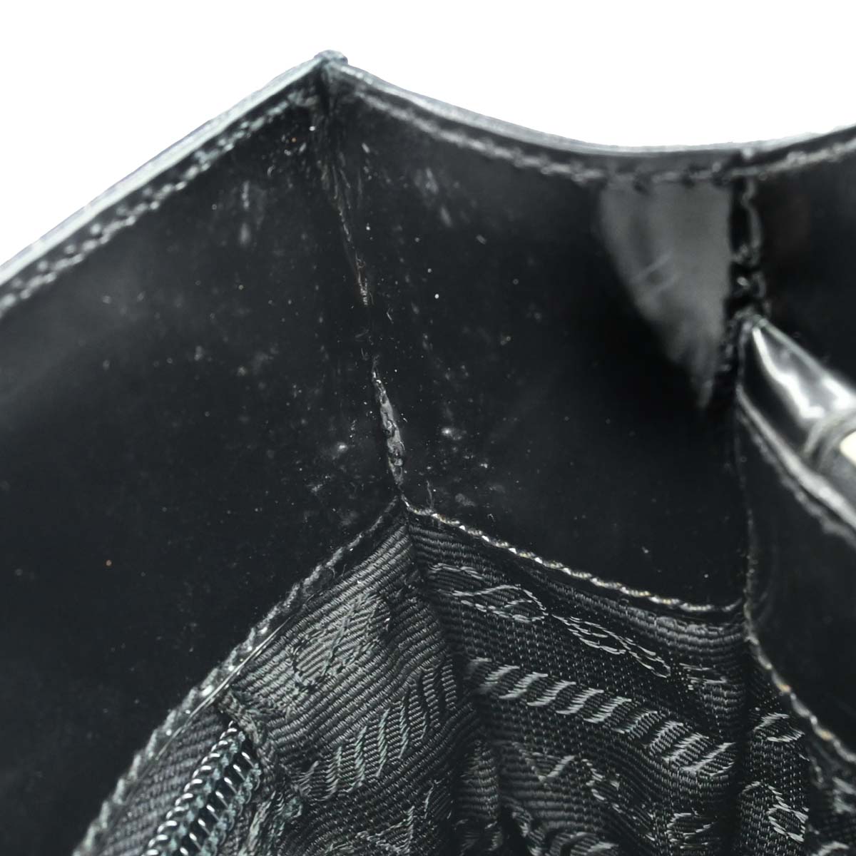 Prada Black Patent Leather Tote Shoulder Bag