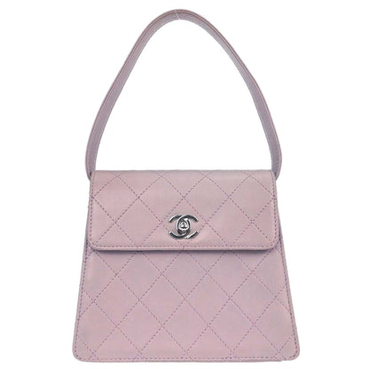 Chanel 1997-1999 Light Pink Lambskin Straight Flap Handbag
