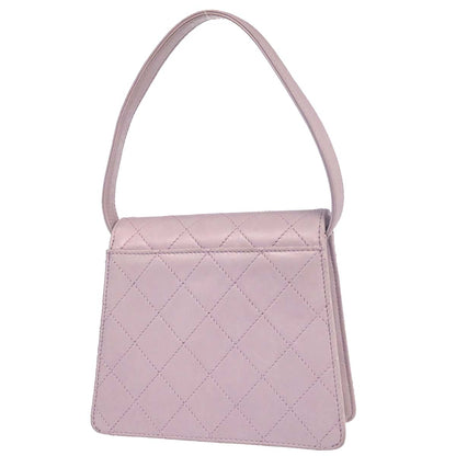 Chanel 1997-1999 Light Pink Lambskin Straight Flap Handbag