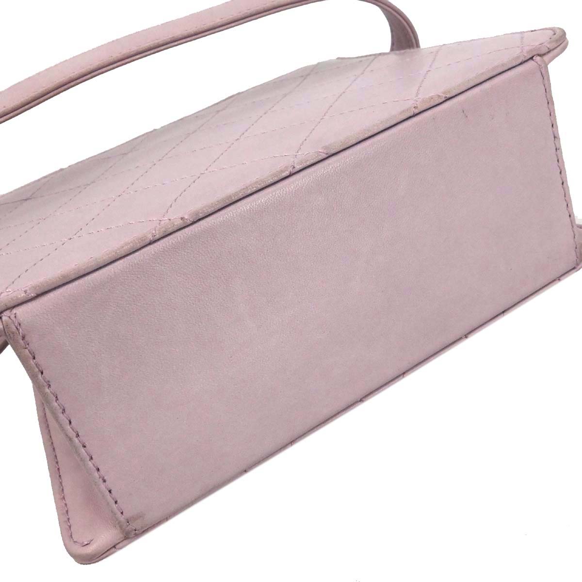 Chanel 1997-1999 Light Pink Lambskin Straight Flap Handbag