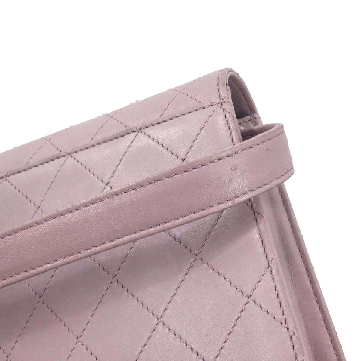 Chanel 1997-1999 Light Pink Lambskin Straight Flap Handbag