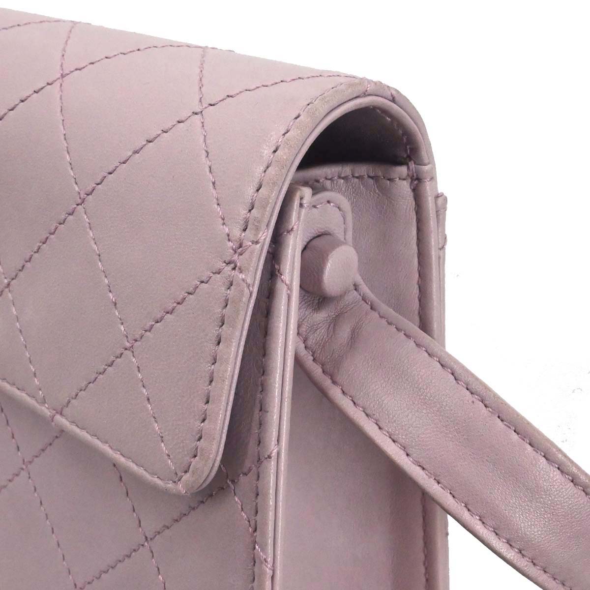 Chanel 1997-1999 Light Pink Lambskin Straight Flap Handbag